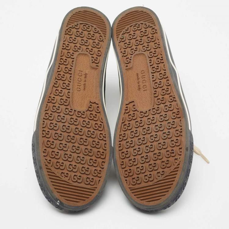Pre Owned Gucci Grey Nylon Tennis 1977 High Top Sneakers Size 42 