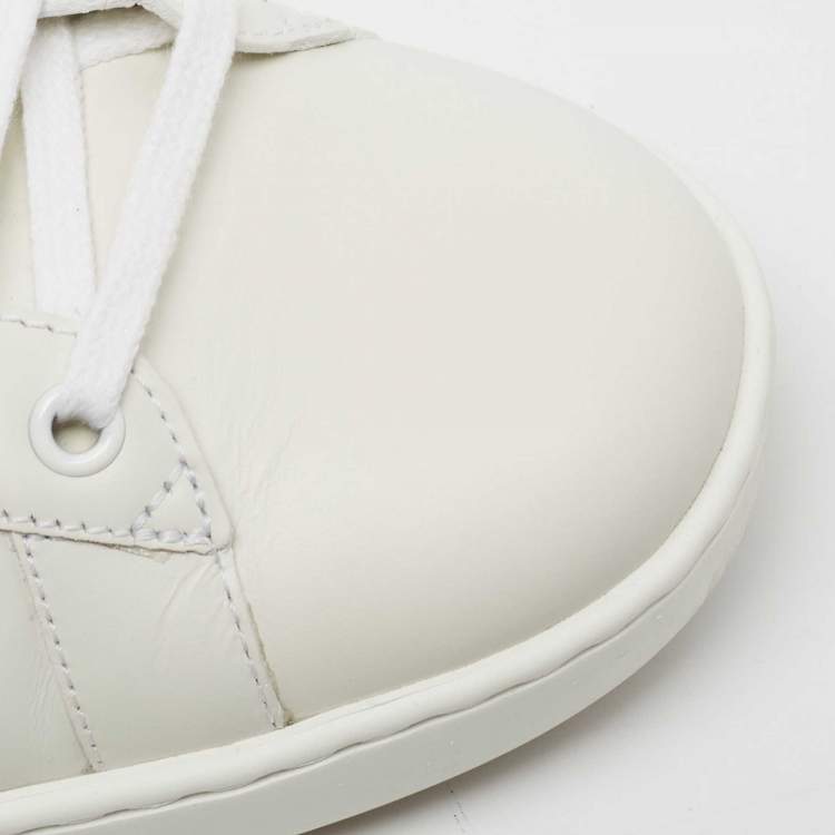 Pre Owned Gucci White Leather Ace Low Top Sneakers Size 43