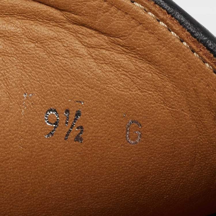 Pre Owned Gucci Black Leather Horsebit Loafers Size 43.5