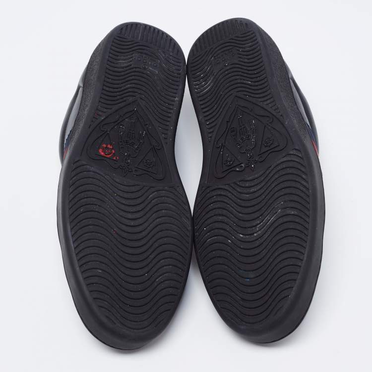Pre Owned Gucci Black Leather Ace Bee Embroidered Low Top Sneakers Size 43