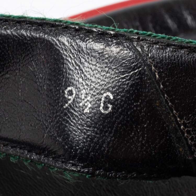 Pre Owned Gucci Black GG Leather Web Detail Thong Flat Sandals Size 43.5