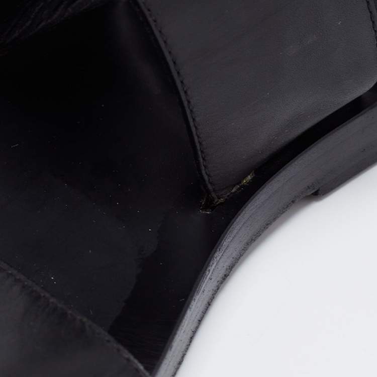 Pre Owned Gucci Black Leather Slingback Sandals Size 40