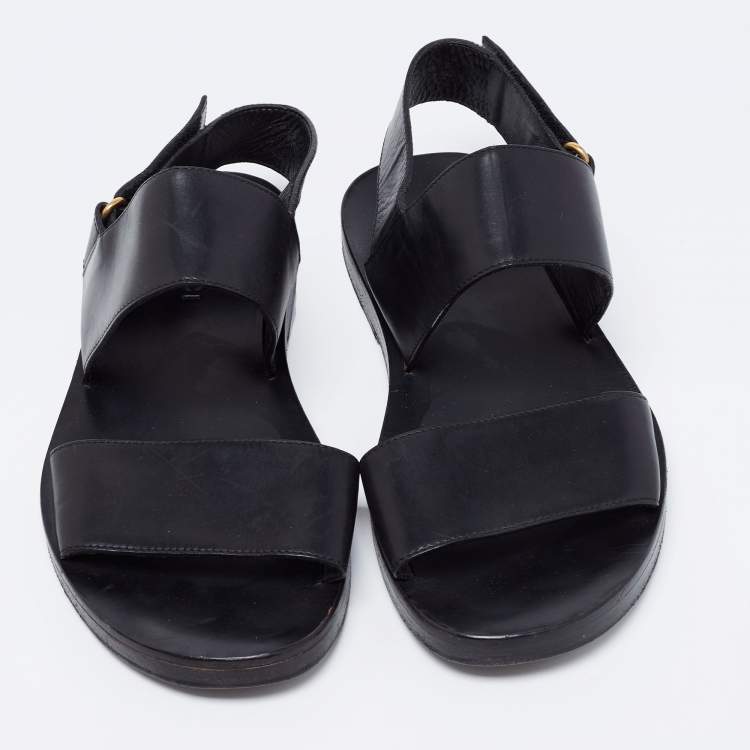 Pre Owned Gucci Black Leather Slingback Sandals Size 40