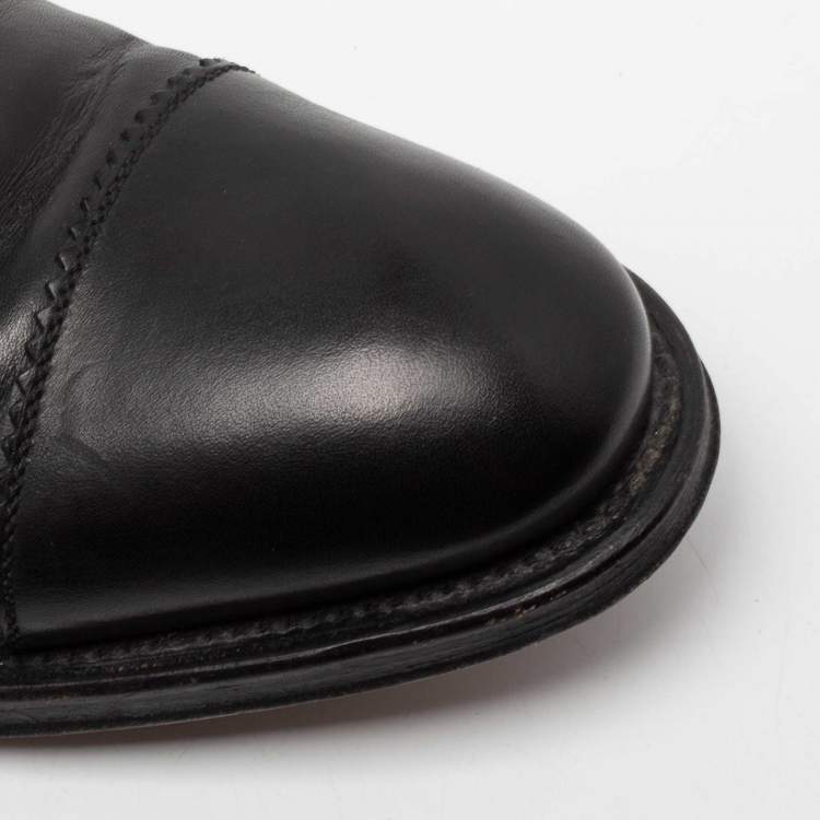 مملوكة مسبقًا Gucci Black Leather Lace-Up Oxfords Size 40.5