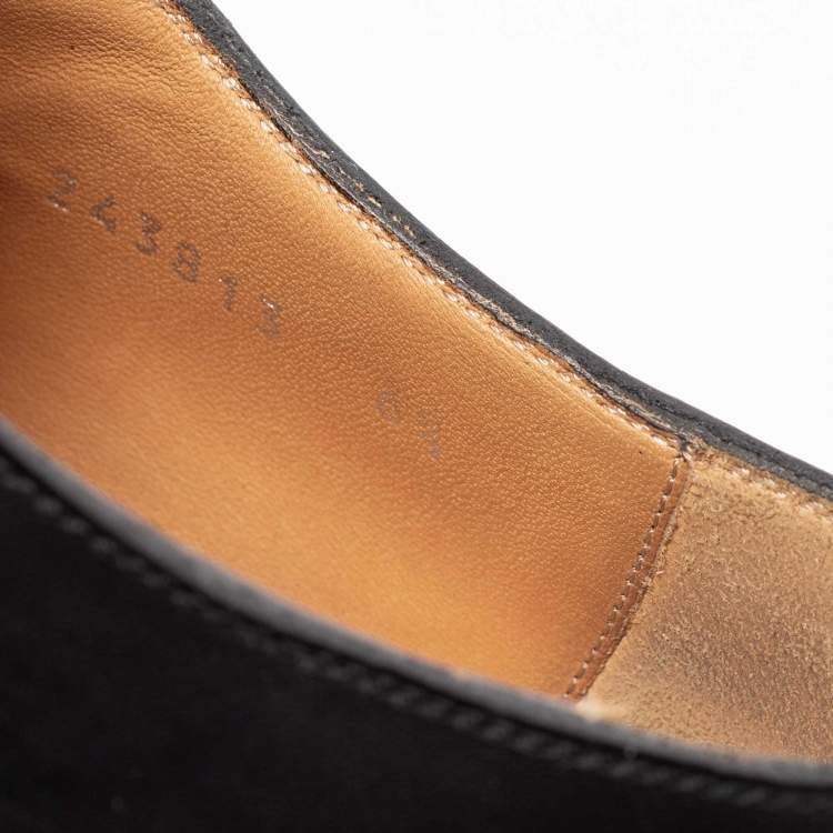 مملوكة مسبقًا Gucci Black Leather Lace-Up Oxfords Size 40.5