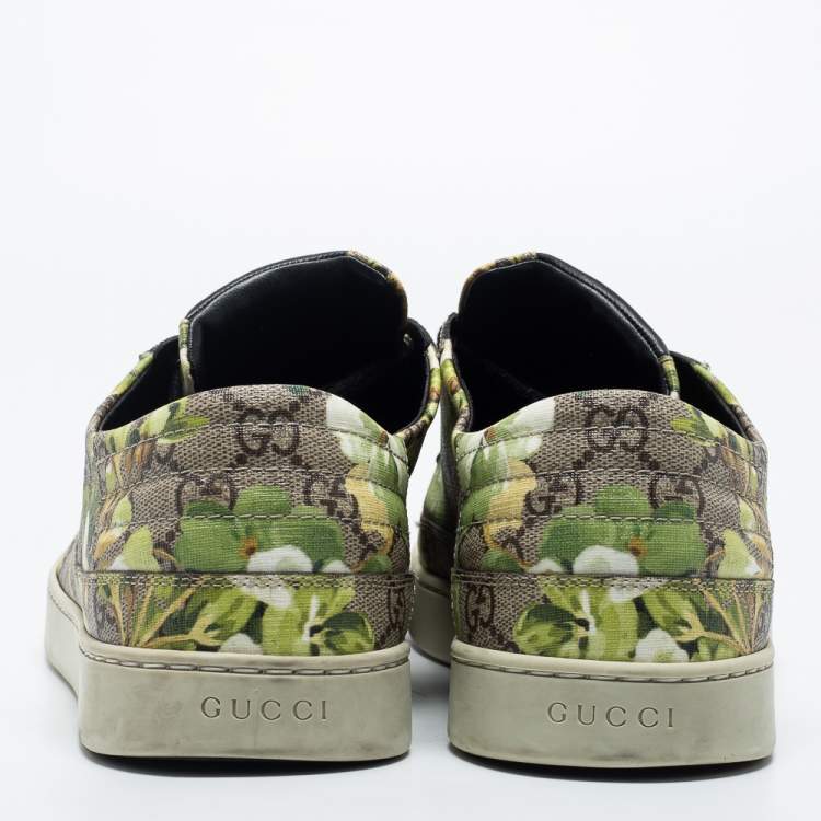 Pre Owned Gucci Multicolor Blooms Printed GG Canvas Lace Up Sneakers Size 46
