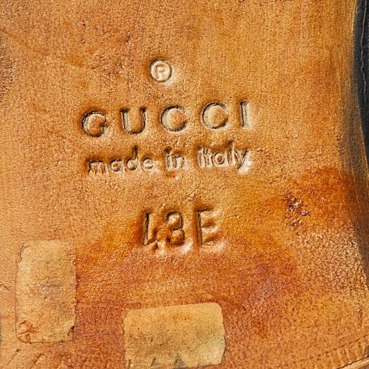 Pre Owned Gucci Black Leather Wingtip Lace Up Oxfords Size 43