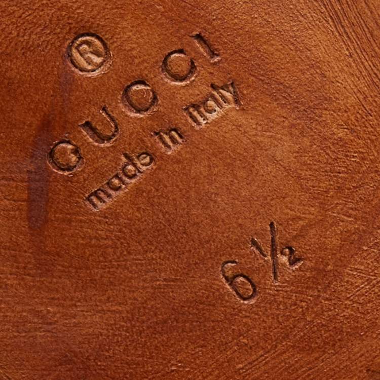 Pre Owned Gucci Brown Brogue Leather Lace Up Derby Size 40.5