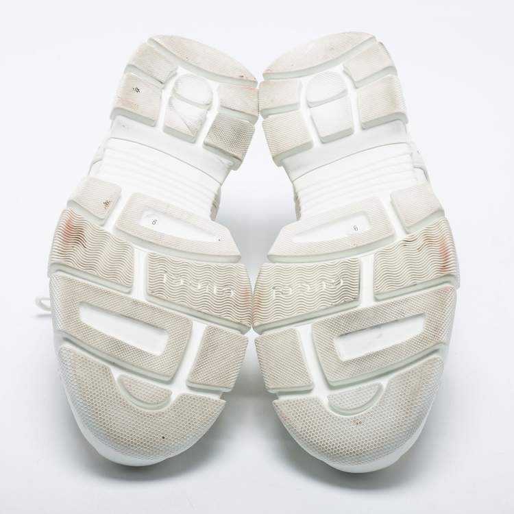 Pre Owned Gucci White Leather And Suede Flashtrek Sneakers  Size 43