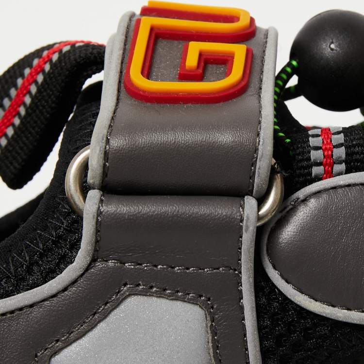 Pre Owned Gucci Multicolor Mesh And Leather Tinsel Sports Sandals Size 43