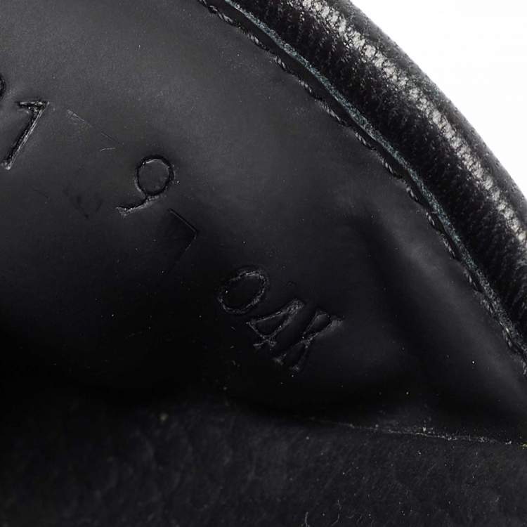 Pre Owned Gucci Black Leather GG Marmont Slide Sandals Size 43