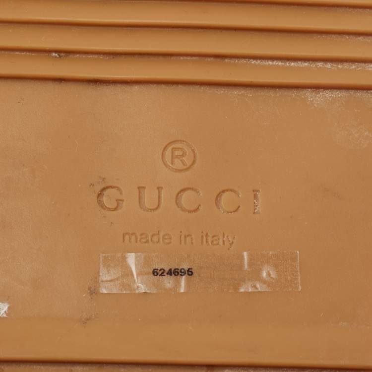 Pre Owned Gucci Beige GG Canvas Slide Flats Size 41