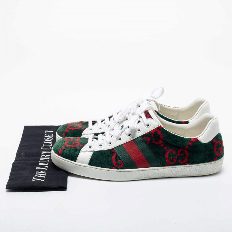 Pre Owned Gucci  Multicolor Fabric and Leather GG Terry Ace Sneakers Size 43 