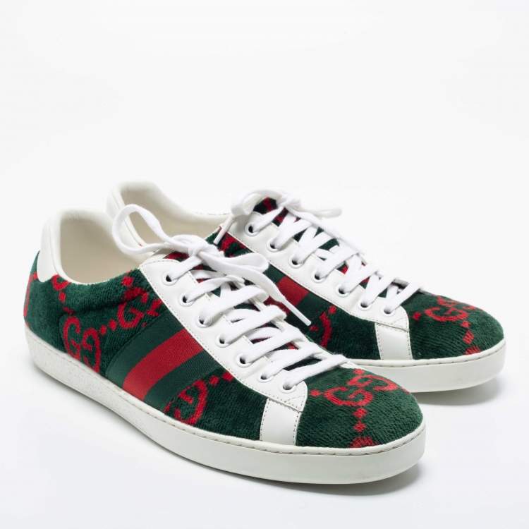 Pre Owned Gucci  Multicolor Fabric and Leather GG Terry Ace Sneakers Size 43 