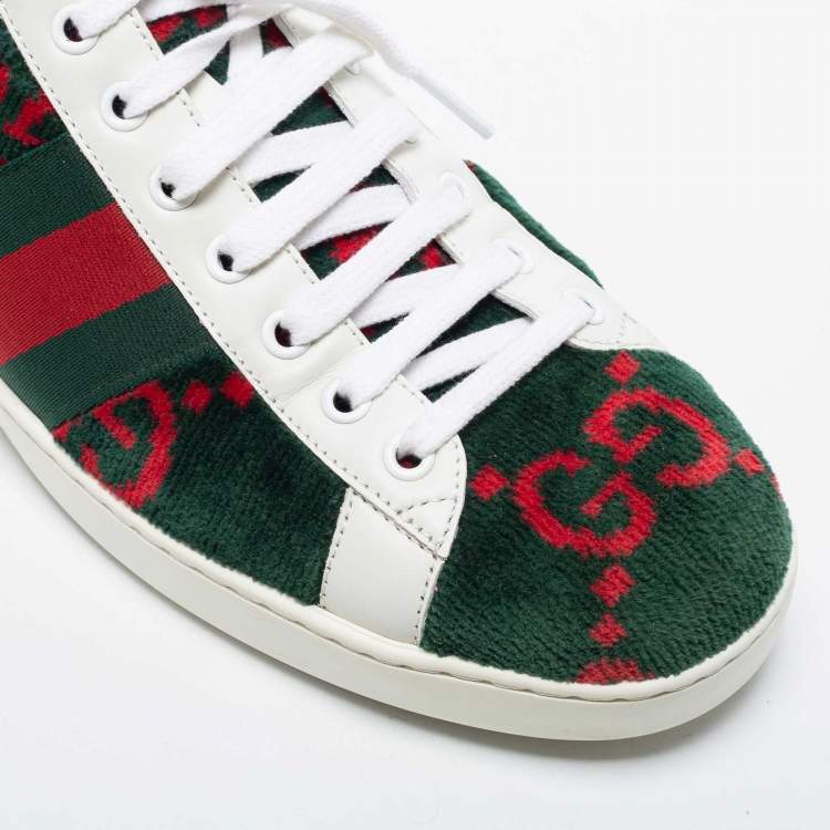 Pre Owned Gucci  Multicolor Fabric and Leather GG Terry Ace Sneakers Size 43 