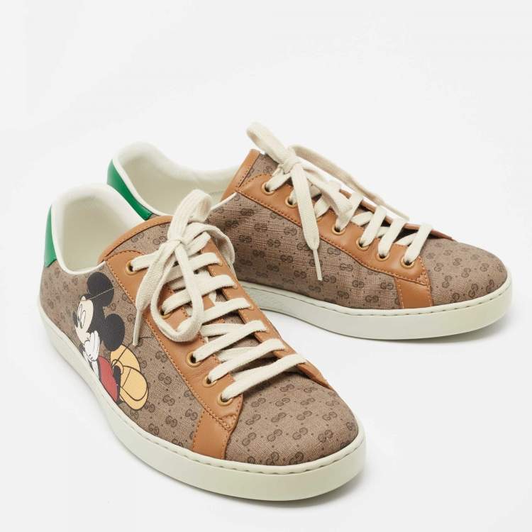 Pre Owned GUCCI x Disney Multicolor GG Canvas and Leather Ace Sneakers Size 43 