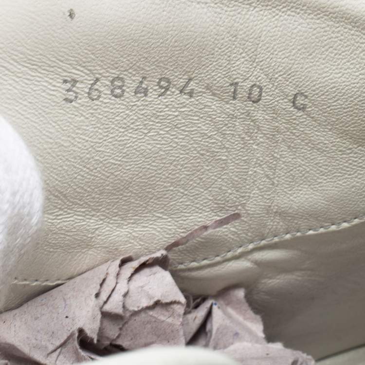 Pre Owned Gucci Gold/White Leather Ronnie High Top Sneakers Size 44