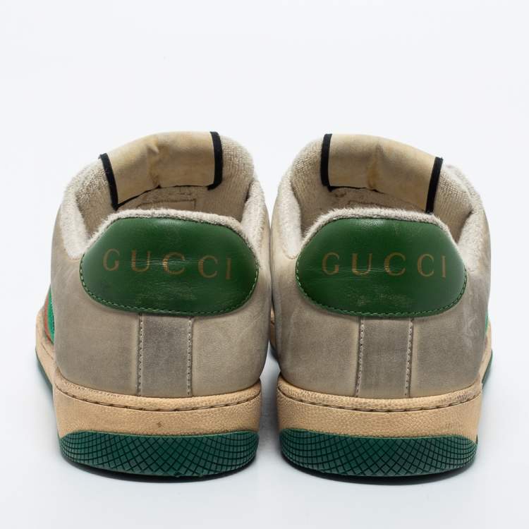 Pre Owned Gucci Multicolor Canvas And Leather Screener Sneakers Size 40