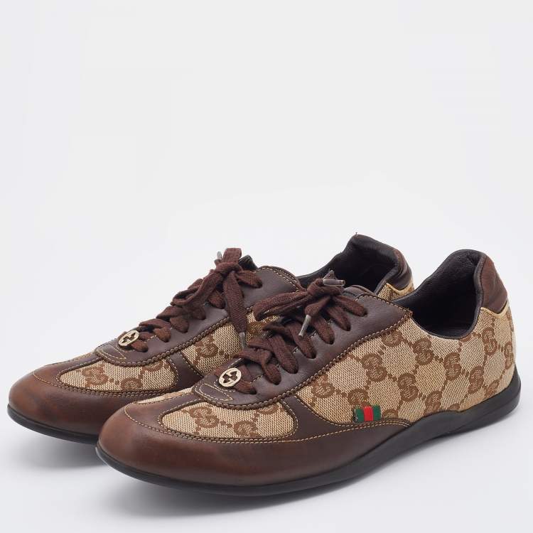 Slutning kondensator uddannelse Gucci Beige/Brown GG Canvas and Leather Low Top Sneakers Size 35.5 Gucci |  TLC