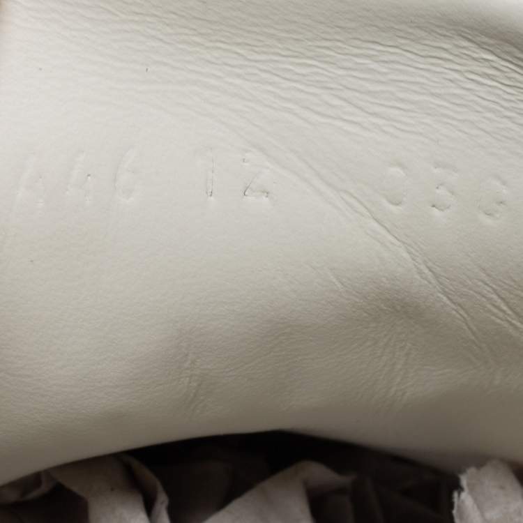 Pre Owned Gucci White Leather Ace Web Low Top Sneakers Size 46
