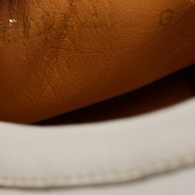 Pre Owned Gucci White Leather Web Bamboo Horsebit Loafers Size 40