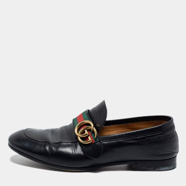 Gucci Black GG Marmont Web Loafers Size | TLC