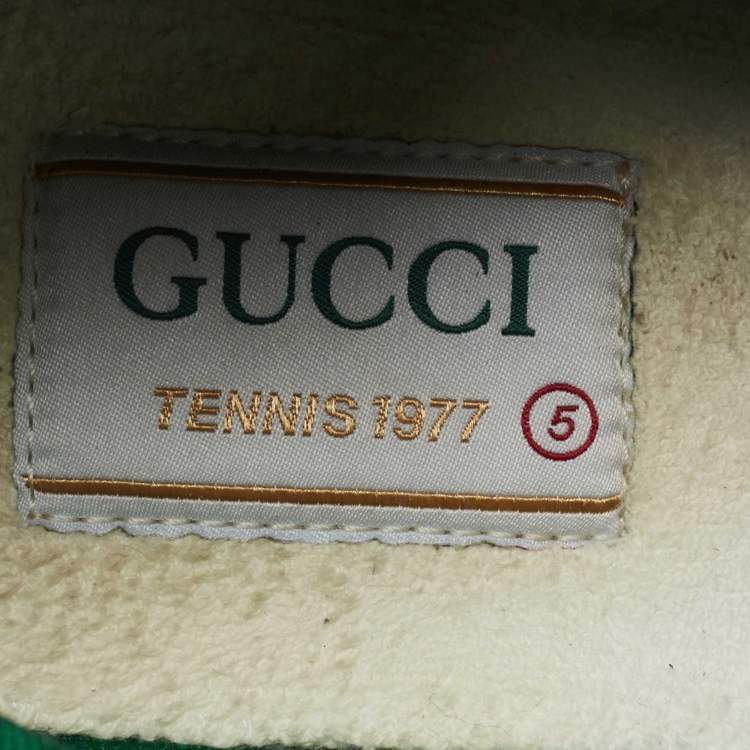 Pre Owned Gucci Navy Blue/White CC Canvas Tennis 1977 Sneakers Size 39