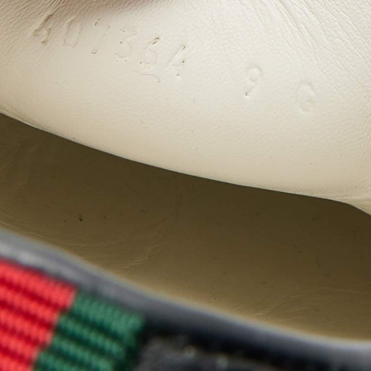 Pre Owned Gucci Black Guccissima Leather Slip On Sneakers Size 42