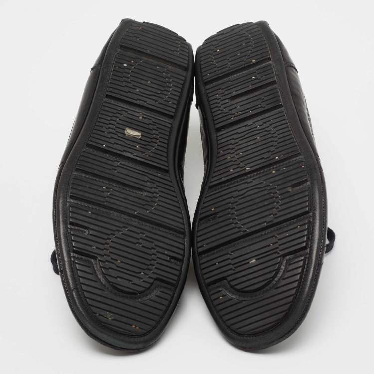 مملوكة مسبقًا Gucci Black GG Canvas and Leather Low Top Sneakers Size 41
