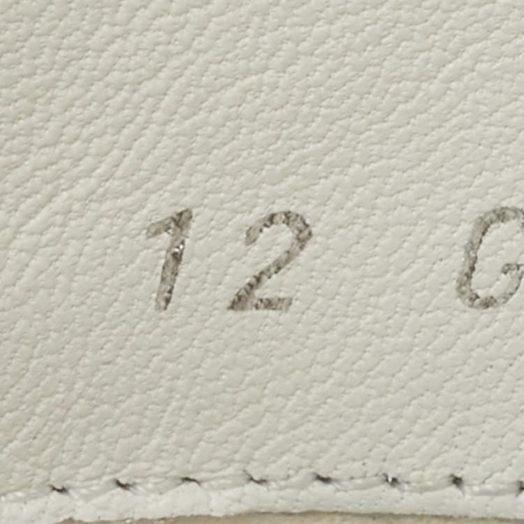 Pre Owned Gucci White Micro Guccissima Leather Web Low Top Sneakers Size 46