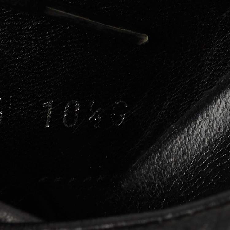 Pre Owned Gucci Black Microguccissima Leather Web Low Top Sneakers Size 44.5