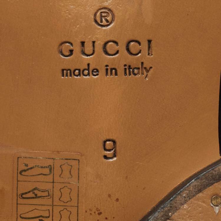 Pre Owned Gucci Burgundy Leather Elektra Fisherman Sandals Size 43