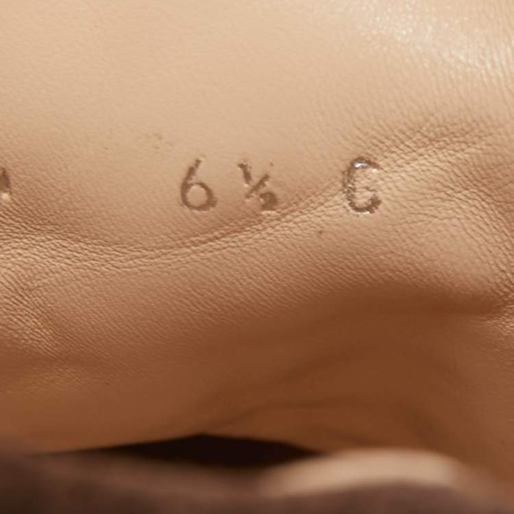 Pre Owned Gucci Dark Brown Suede Web Sneakers Size 40.5