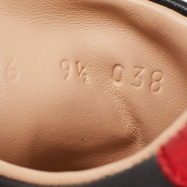 Pre Owned Gucci Black Leather Bee Embroidered Ace Sneakers Size 43.5