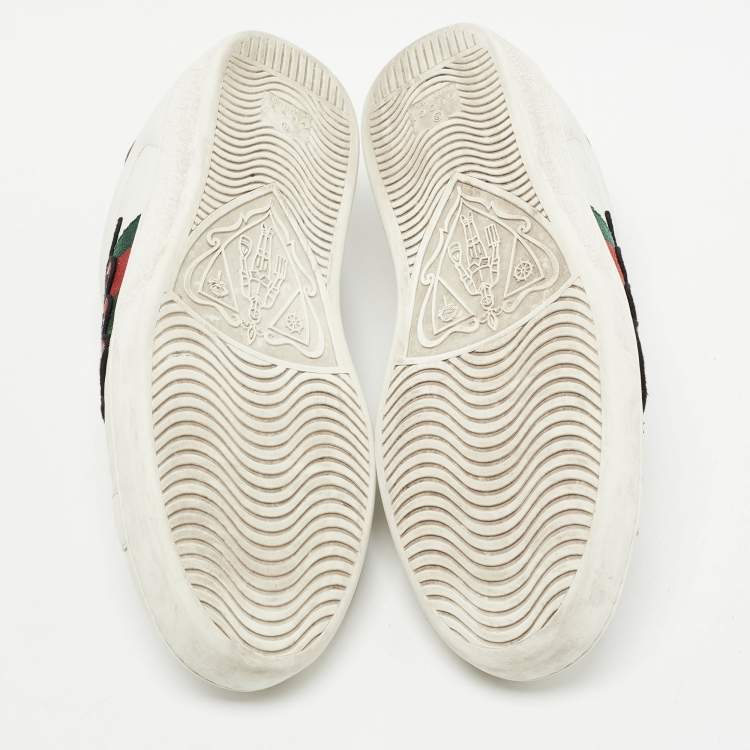 Pre Owned Gucci White Leather Kingsnake Ace Sneakers Size 41
