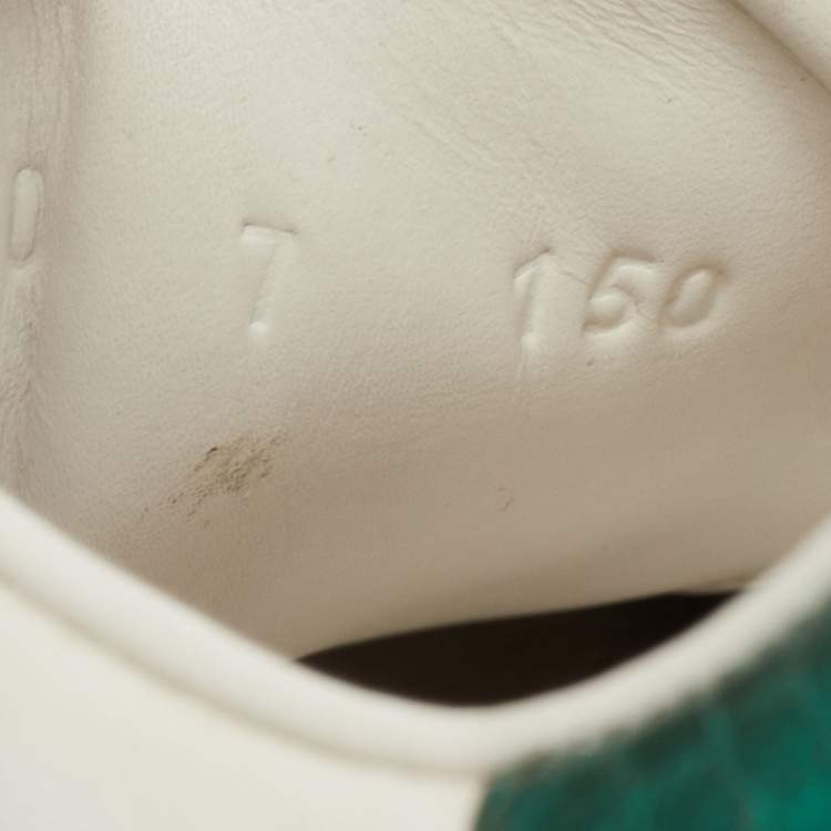 Pre Owned Gucci White Leather Kingsnake Ace Sneakers Size 41