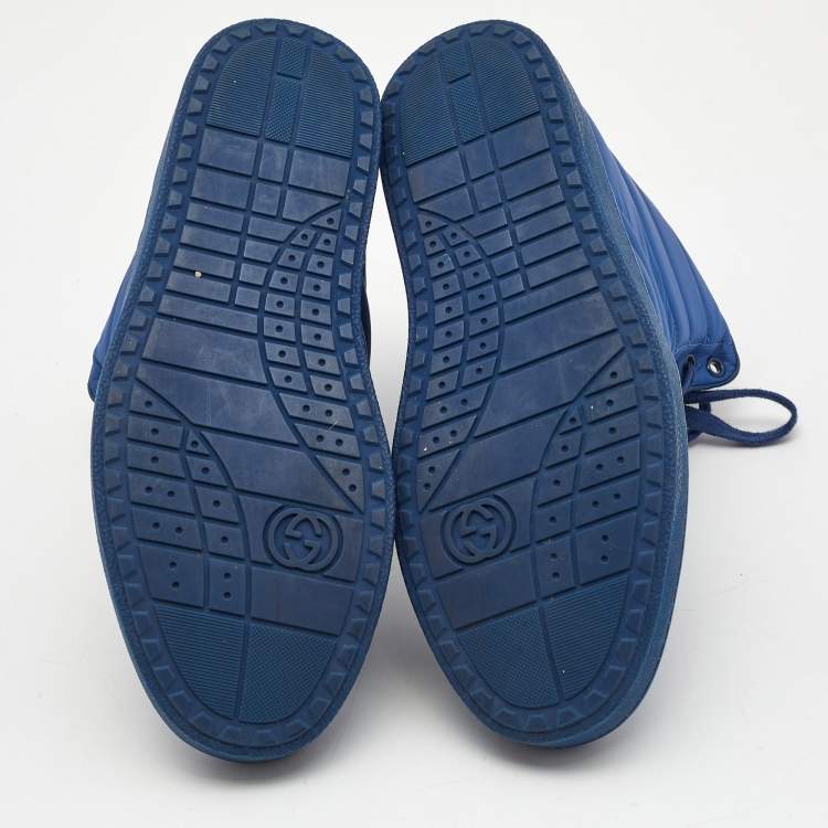 Pre Owned Gucci Blue Nylon Coda High Top Sneakers Size 41.5