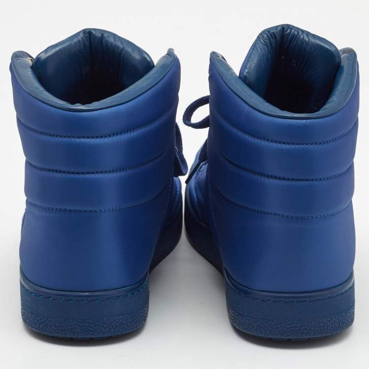 Pre Owned Gucci Blue Nylon Coda High Top Sneakers Size 41.5