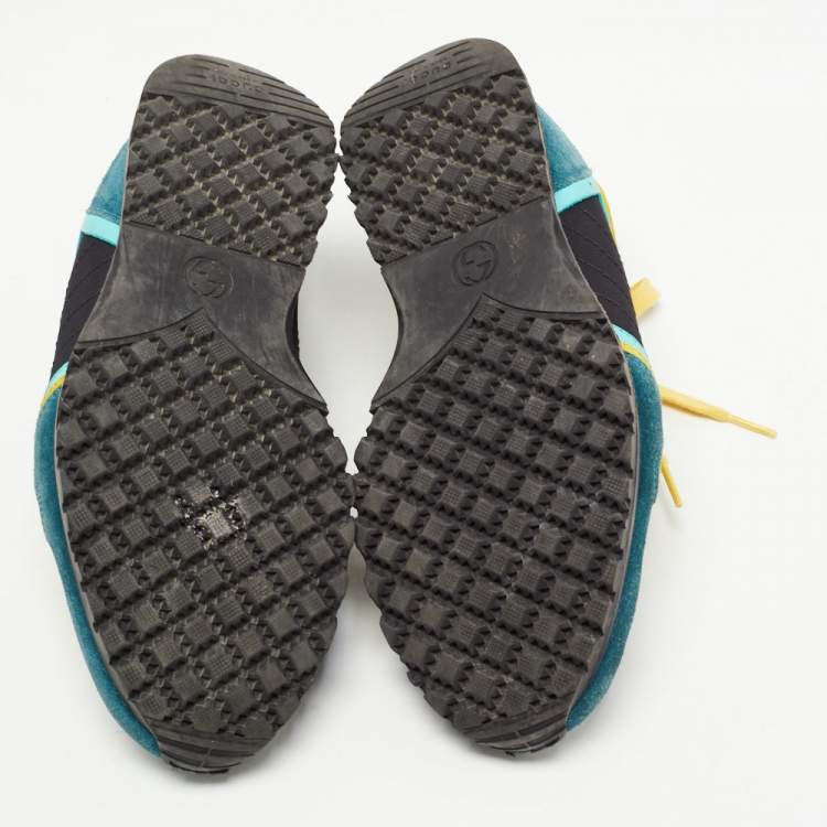 Pre Owned Gucci Multicolor Suede and Canvas Caro Trainer Sneakers Size 40