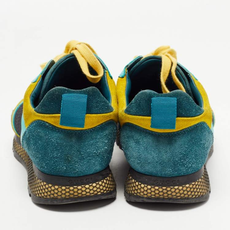 Pre Owned Gucci Multicolor Suede and Canvas Caro Trainer Sneakers Size 40