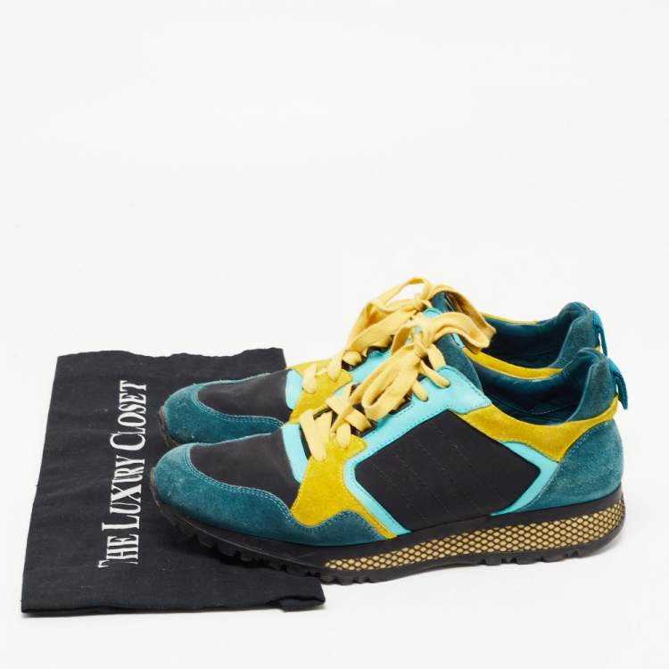 Pre Owned Gucci Multicolor Suede and Canvas Caro Trainer Sneakers Size 40