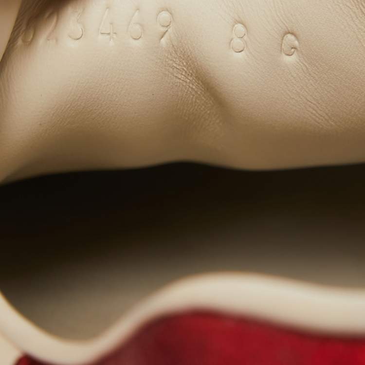 Pre Owned Gucci White Leather Logo Elastic Band Ace Sneakers Size 42