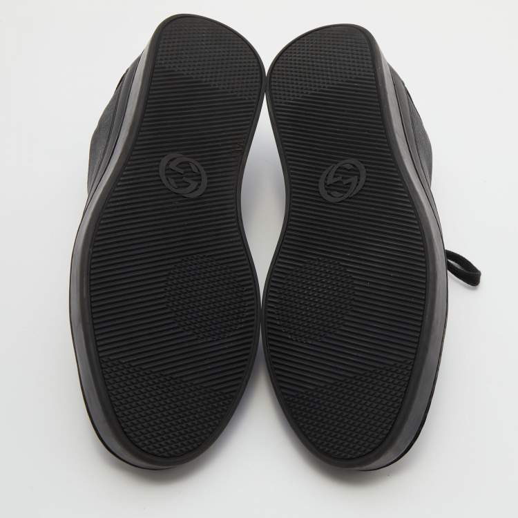 مملوكة مسبقًا Gucci Black GG Supreme Canvas and Leather Low Top Sneakers Size 42