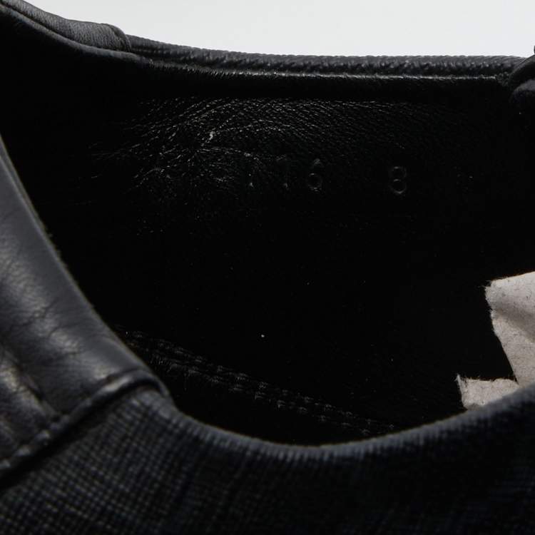مملوكة مسبقًا Gucci Black GG Supreme Canvas and Leather Low Top Sneakers Size 42