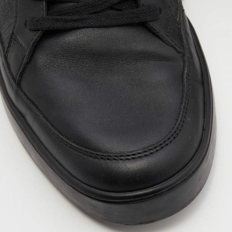 مملوكة مسبقًا Gucci Black GG Supreme Canvas and Leather Low Top Sneakers Size 42