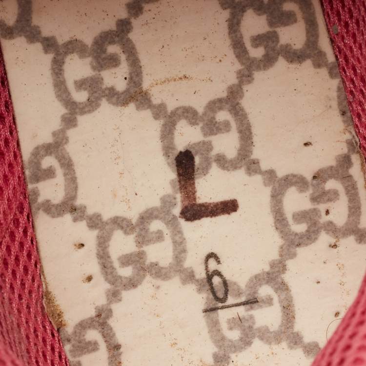 Pre Owned Gucci Green Fabric and Leather Flashtrek Sneakers Size 40