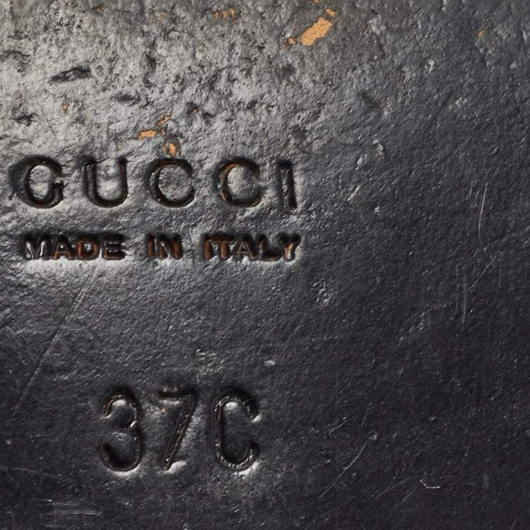 Pre Owned Gucci Black GG Canvas Slip On Loafers Size 37