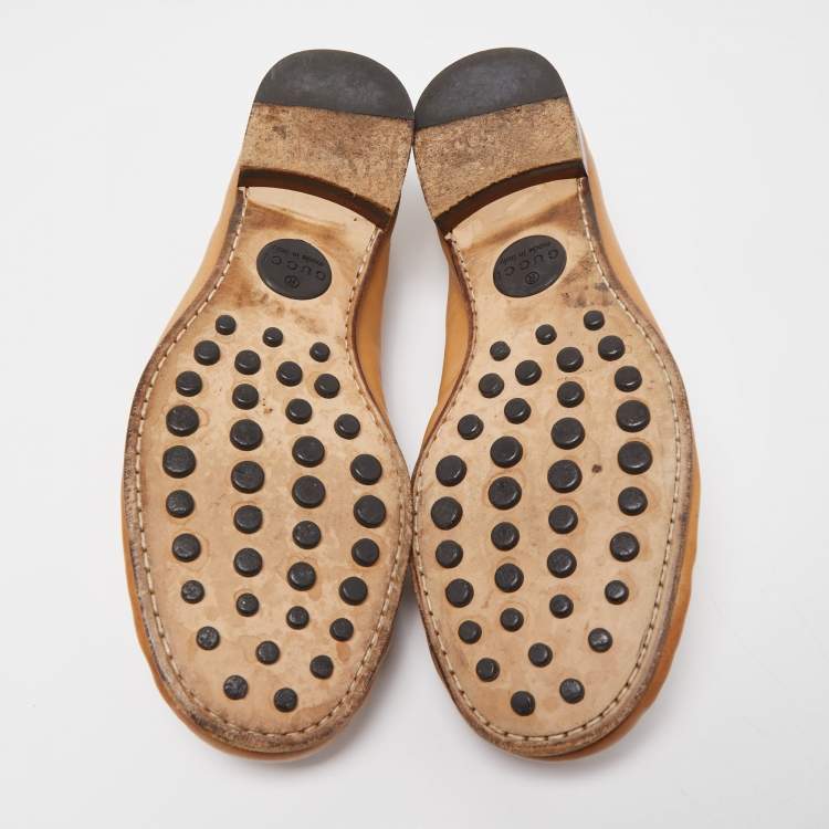 مملوكة مسبقًا Gucci Brown Leather Slip On Loafers Size 44