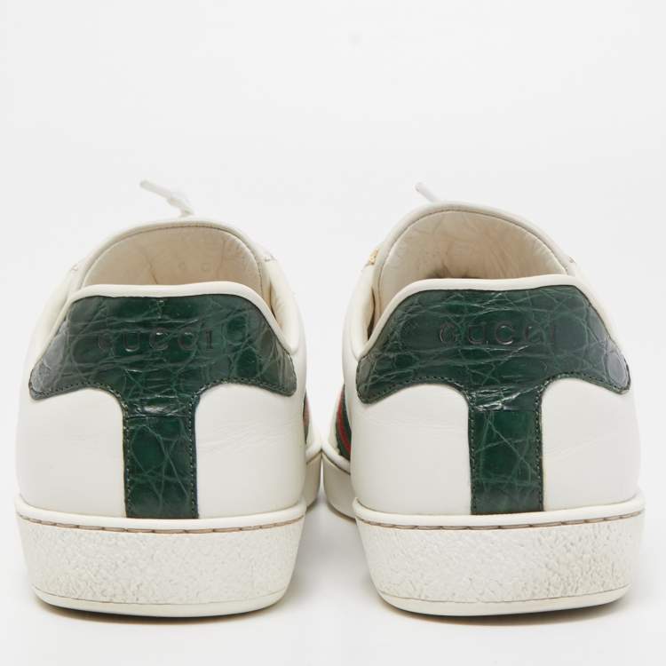 مملوكة مسبقًا Gucci White Leather Ace Sneakers Size 40