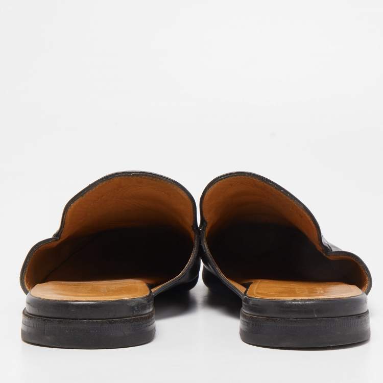 Pre Owned Gucci Black Leather Princetown Mules Size 43
